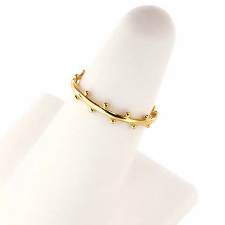 18K Solid Yellow Gold Polished All Around Spike Ring