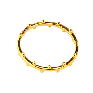 18K Solid Yellow Gold Polished All Around Spike Ring