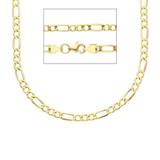 18K Solid Yellow Gold 3.50mm Thin Figaro Chain – 24 Inches