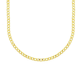 18K Solid Yellow Gold Polished Thin Hollow Curb Chain (Copy)