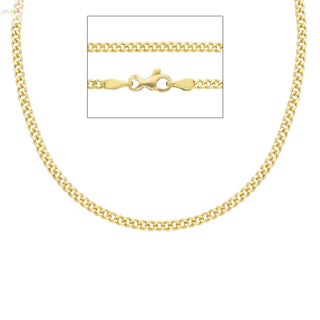 18K Solid Yellow Gold 2mm Thin Curb Chain – 24 Inches (Copy)