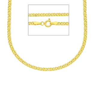 18K Solid Yellow Gold Polished Thin Tiger Eye Chain