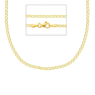 18K Solid Yellow Gold Polished Thin Marine Link Chain