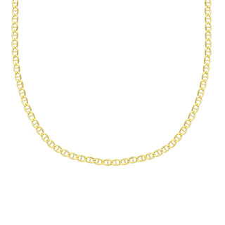18K Solid Yellow Gold Polished Thin Marine Link Chain