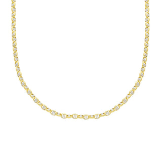 18K Two Tone Solid Gold Thin Marine Link Chain 24 inch