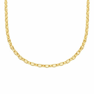 18K Solid Yellow Gold Thin Oval Marine Link Chain 24 Inches
