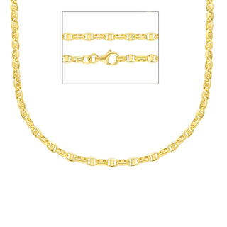 18K Solid Yellow Gold Thin Oval Marine Link Chain 24 Inches