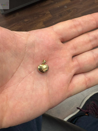 18K Solid Yellow Gold Polished Geometric Heart Pendant