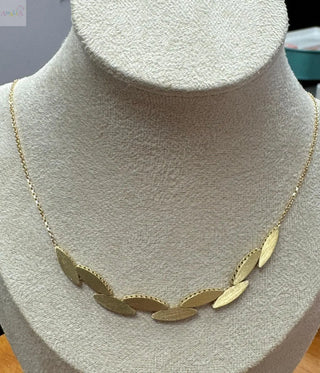 18K Yellow Gold Reversible Modern Polish and Satin Necklace