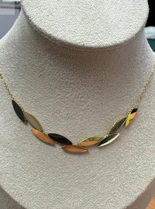 18K Yellow Gold Reversible Modern Polish and Satin Necklace