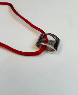 Sterling Silver Reversible Multicolor Enamel and Shapes Necklace