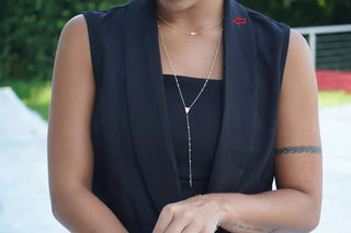 18K Solid Yellow Gold Complete Thin Rosary Necklace