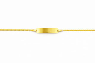 18K Solid Yellow Gold Flat Marine Link Baby ID Bracelet