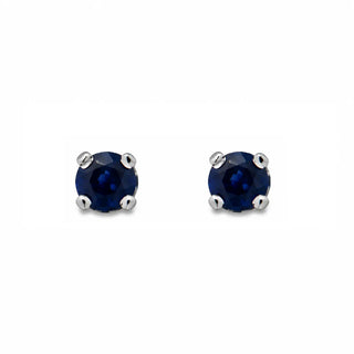 18K Solid White Gold 0.20 CTW Sapphire Stud Screwback Earrings
