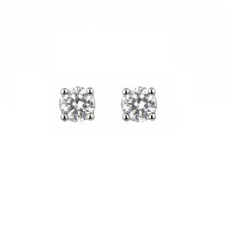 18K White Gold 0.20 CTW Diamond Stud Covered Screwback Earrings