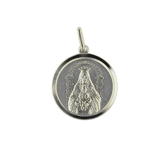 Sterling Silver Our Lady of Coromoto Round Medal Pendant
