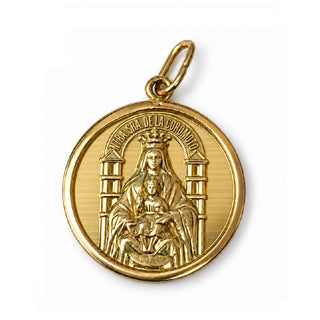 18K Solid Yellow Gold Our Lady of Coromoto Large Medal 20 mm.