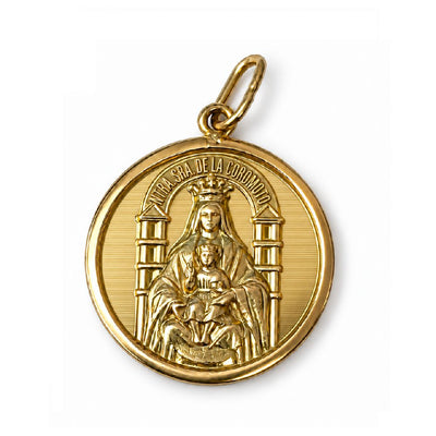 18K Solid Yellow Gold Our Lady of Coromoto Large Medal 20 mm