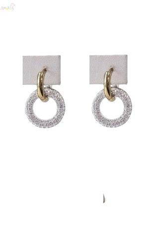 18K Gold Reversible Hoop and Diamond Ring Earrings