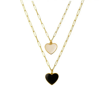 18K Solid Yellow Gold Gemstone Heart Pendant Necklace