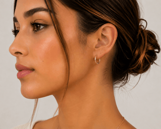18K Solid Yellow Gold Thin Polished Hinged Hoop Earrings