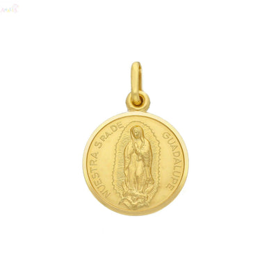 18 Karat Gelbgold Unsere Liebe Frau von Guadalupe Medaillon Anhänger 15 mm