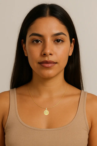 18K Solid Yellow Gold Small Saint Benedict Medal 12 mm