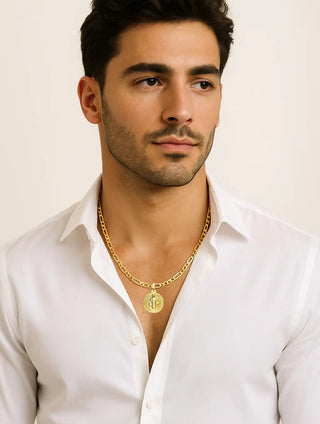 18K Solid Yellow Gold San Benedict Medal Men size 24mm