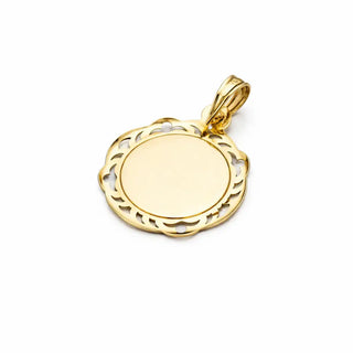 18K Yellow Gold Child Virgin Mary Medal with Frame 20x18 mm.