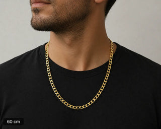 18k Solid Yellow Gold Square Curb Mens Chain 24 inches