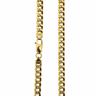18k Solid Yellow Gold Flat Polished Curb Chain 24-inch