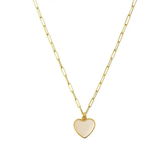 18K Solid Yellow Gold Gemstone Heart Pendant Necklace