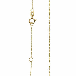 18K Solid Yellow Gold Mini Rollo Chain with additional ring
