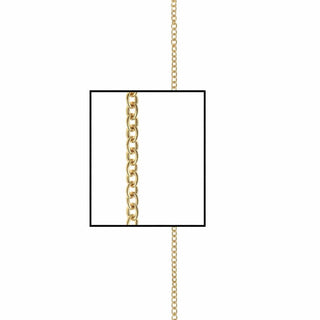 18K Solid Yellow Gold Mini Rollo Chain with additional ring