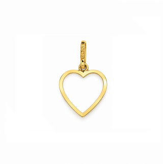 18K Solid Gold Polished Open Heart Silhouette Pendant