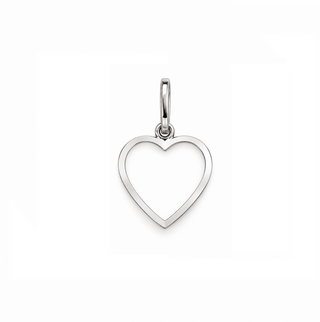 18K Solid Gold Polished Open Heart Silhouette Pendant