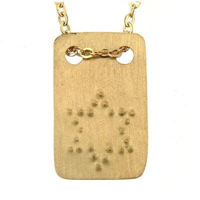 Collier petit pendentif militaire en forme d'étoile de David en or 18 carats