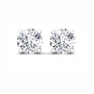 14K Solid White Gold 2 CT TWT Diamond Stud Earrings
