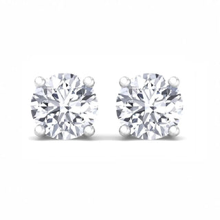 14K Solid White Gold 4 CT TWT Diamond Stud Earrings