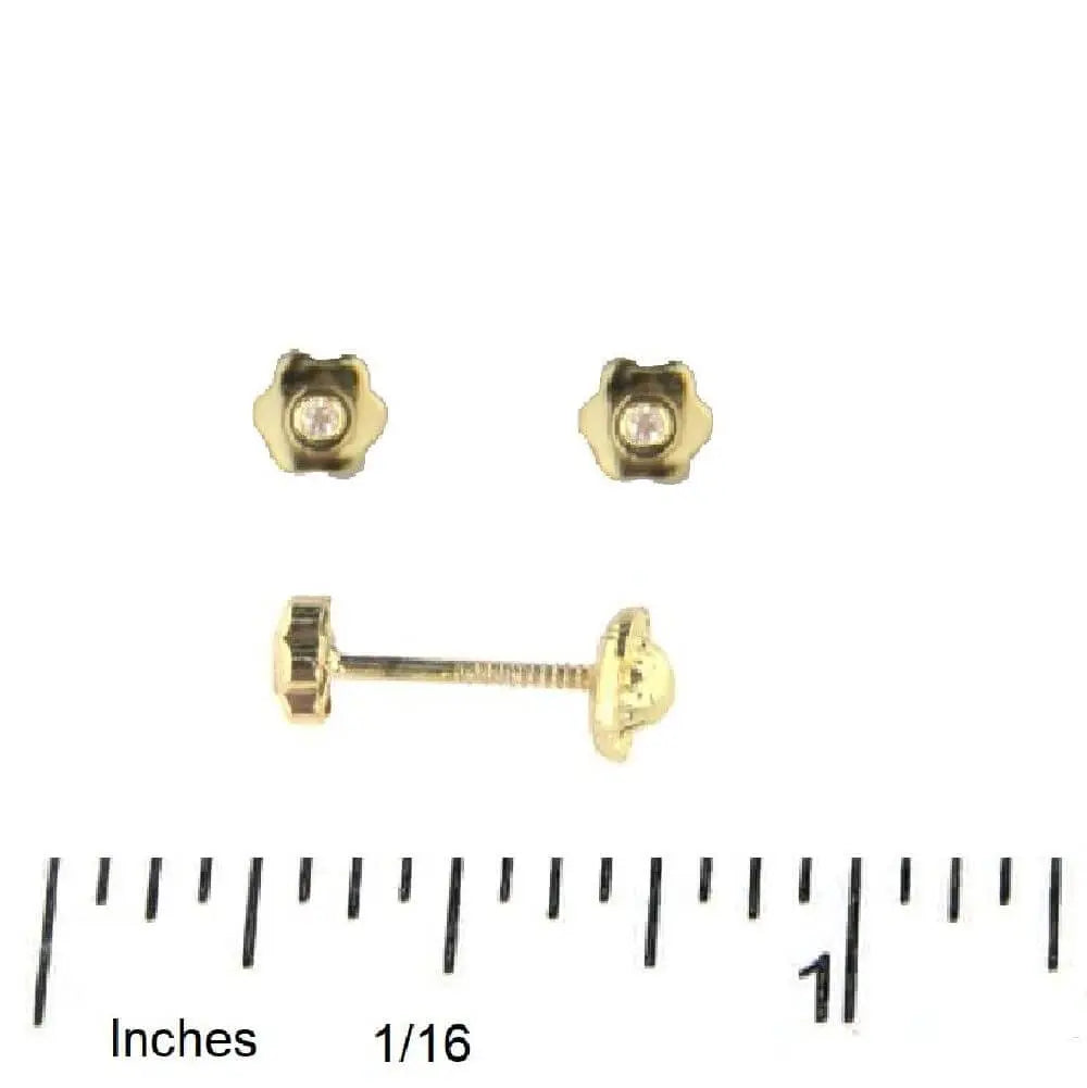 Brincos de Flor com Diamante e Fecho de Parafuso em Ouro Amarelo 18k –  Amalia J \u0026 Boutique, image size:1000x1001