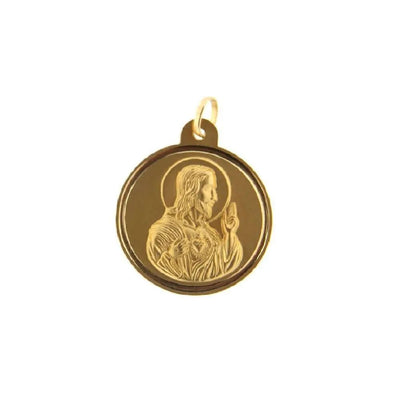 18K ソリッドイエローゴールド 聖なる心のメダル（18 mm）