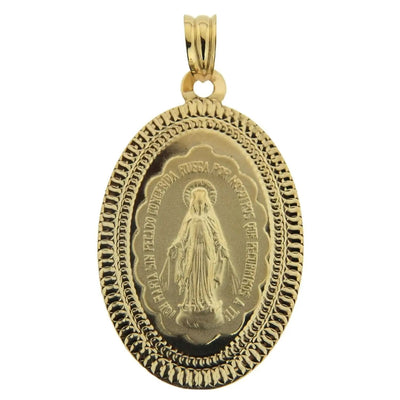 18 Karat Massives Gelbgold Großes Wunderbare Medaille Anhänger 30mm