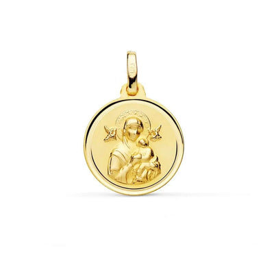 18 Karat Gelbgold Unsere Liebe Frau von der immerwährenden Hilfe kleine Medaille